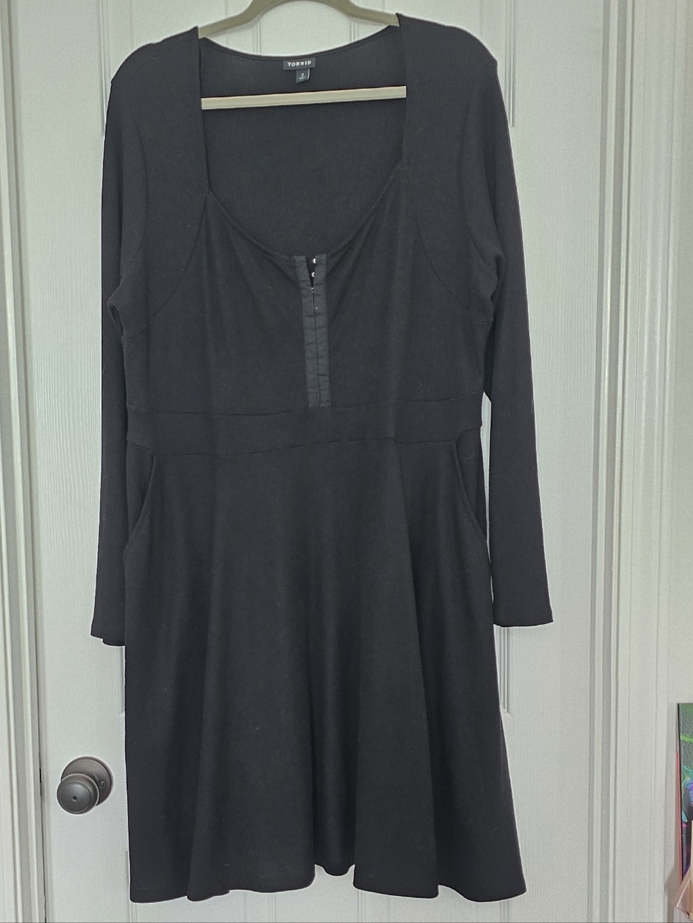 Torrid Black Knit Fit-and-Flare Dress - Picture 2 of 4